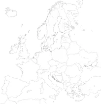 A white and black europe map!