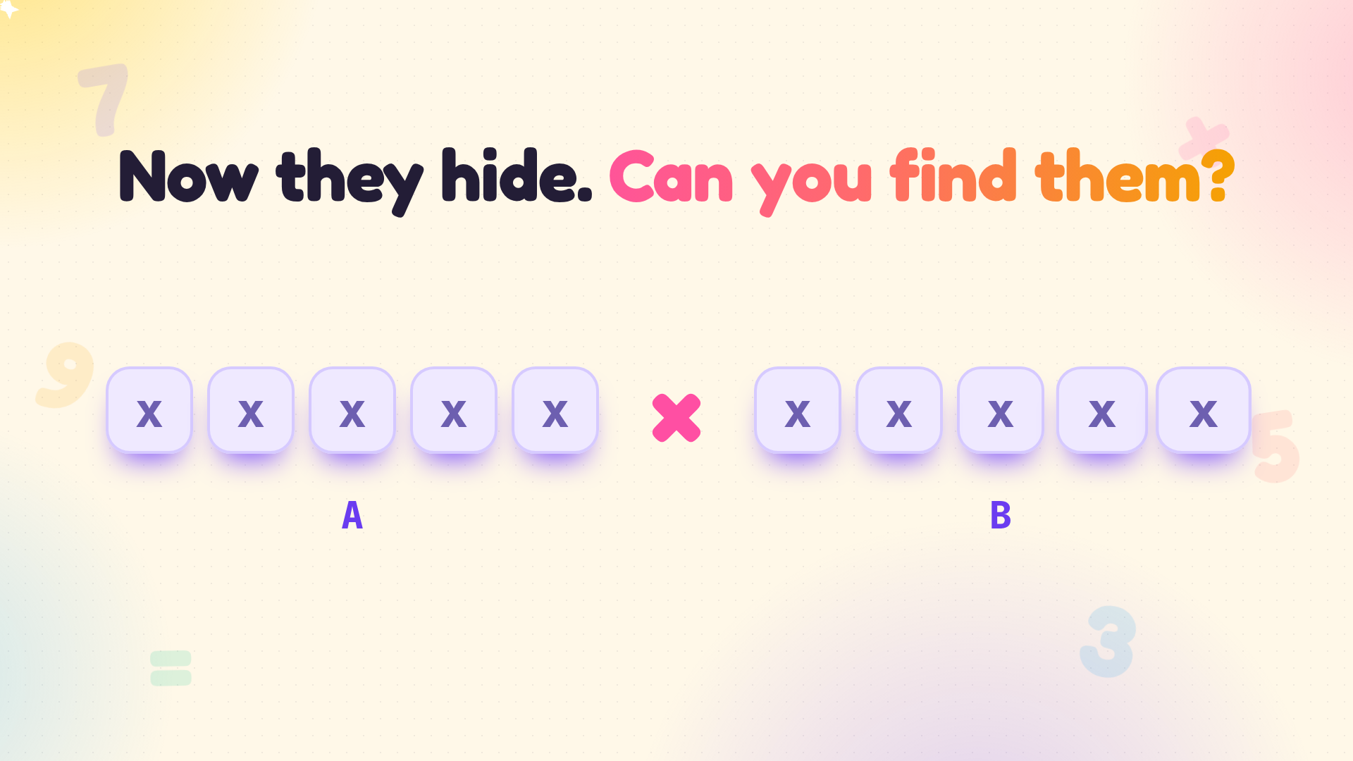 Mable puzzle showing two hidden five-digit numbers labeled A and B